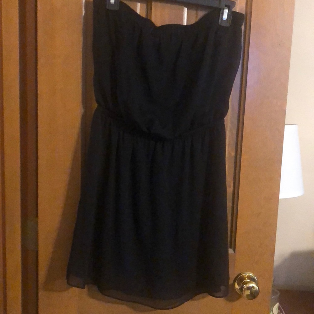Strapless black dress